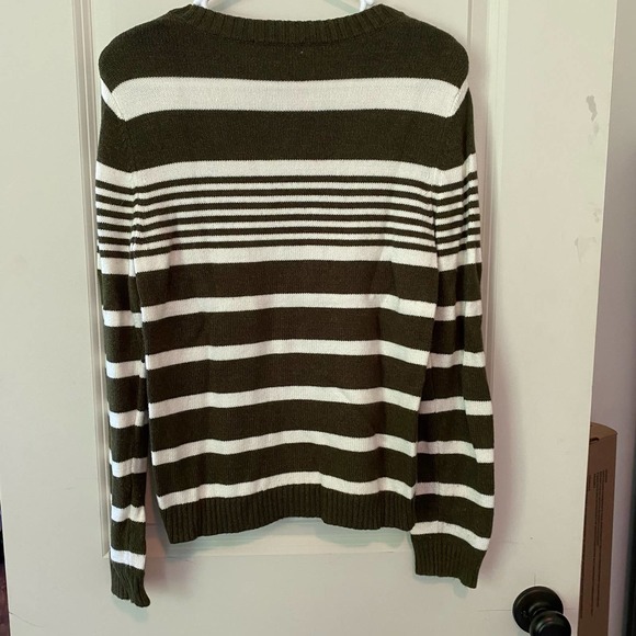 Honey Belle Green White Stripe Sweater Size Small - Picture 3 of 3
